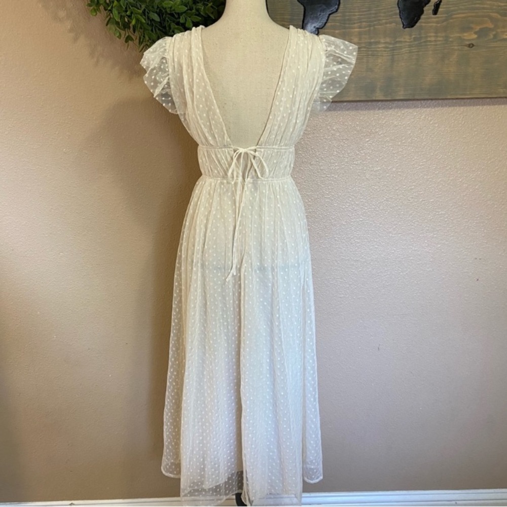 Lulu's Cream Polka Dot Midi Dress - Picture 6 of 11